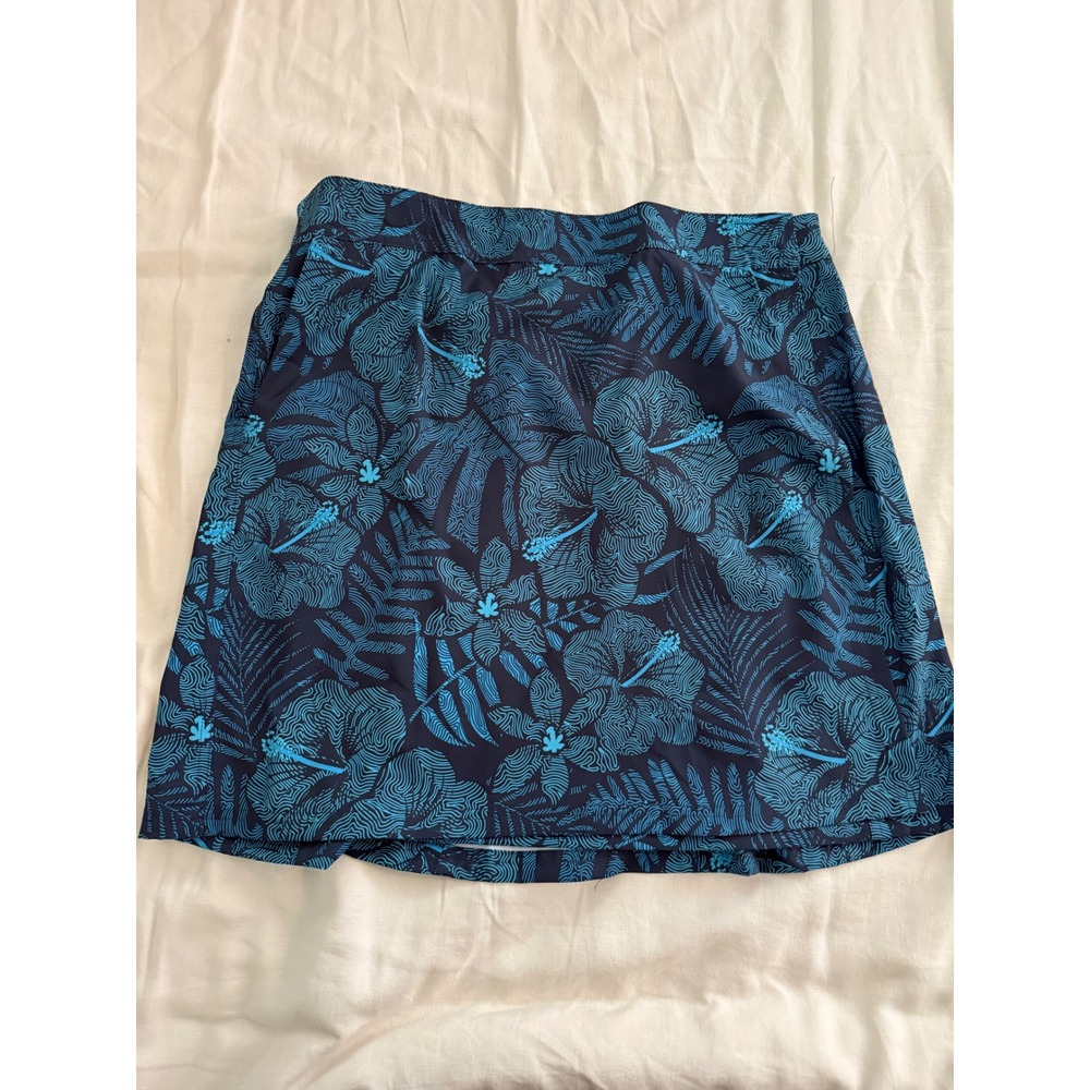 RipSkirt Skort Womens Large‎ Blue Tropical Adjustable Wrap Skirt Golf Tennis